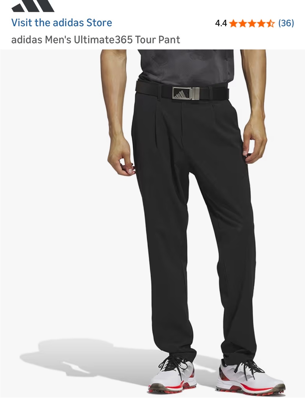adidas Black Men's Golf Pants with Subtle Logo